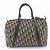 Borsa Mini Boston Christian Dior Trotter Beige Blu navy - vista 3