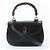 Bamboo Bolsa de Ombro 2-Way em Couro e Bambu Gucci Preto