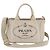 Tote Prada Canapa Schultertasche aus Leder mit Dreieckslogo Beige