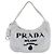 Tote Bolsa de Ombro Prada Re-Edition 2000 em Couro e Terry Branco