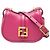 Fendi Pink Nano Leather FF C mon Crossbody Rosa