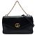 Borsa satchel Gucci Double Thiara media in pelle di vitello nera