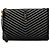 Autre Marque Portadocumenti Cassandre Saint Laurent in pelle di vitello chevron nera Nero