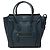 Céline Celine Luggage Tote Micro aus blauem genarbtem Kalbsleder Dunkelblau