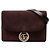 Gucci Borsa Crossbody Small Suede GG Ring Torchon Marrone Marrone scuro