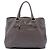 Prada Tote convertible aperto con zip anteriore in vitello morbido grigio Marrone