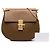 Chloé Drew Crossbody in pelle di vitello liscia e grana marrone Small - vista 7