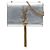 Autre Marque Saint Laurent Silver Small Metallic Calfskin Monogram Kate Tassel Crossbody Argenté