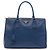 Prada Galleria Double Zip Tote Large aus Saffiano-Leder in Blau Dunkelblau