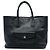 Prada Convertible Tote aus schwarzem Saffiano-Leder mit Fronttasche
