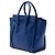 Céline Celine Bolso Luggage Micro de piel de ternera granulada azul - vista 2