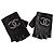 Chanel fingerlose Handschuhe aus schwarzem gestepptem Leder mit CC-Logo