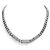 NEU CHRISTIAN DIOR PANZERKETTE CANNAGE-MUSTER 47-52 CM METALL Silber