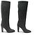 Hermès BOTAS DE TACÓN HERMES H PERFORE CAVALIERES 37 EN CUERO NEGRO - vista 3