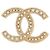 NEUE CHANEL LOGO CC PERLEN 2024 BROSCHE AUS GOLDFARBENEM METALL Golden
