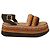Farm Rio Sandali con zeppa in crochet e pelle Marrone Nero Multicolore