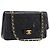 Borsa a tracolla CHANEL Chain Matelasse 25 in pelle d'agnello nera e oro CC Auth 200477SAM Nero D'oro