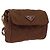 PRADA Schultertasche mit Kette Nylon Brown Gold Tone Auth 203074 Braun