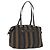 Pequin Borsa Tote FENDI Pecan Canvas Marrone Nero Auth 202984