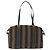 Pequin Borsa Tote FENDI Pecan Canvas Marrone Nero Auth 202984 - vista 2