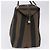 Pequin Borsa Tote FENDI Pecan Canvas Marrone Nero Auth 202984 - vista 3