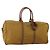 PRADA Boston Bag Nylon Beige Silver Auth bs36871 Silvery