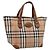 Borsa a mano Burberrys Nova Check Canvas Beige Gold Auth 202669 D'oro
