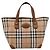 Borsa a mano Burberrys Nova Check Canvas Beige Gold Auth 202669 D'oro - vista 13