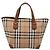 Borsa a mano Burberrys Nova Check Canvas Beige Gold Auth 202669 D'oro - vista 2