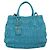 Bolsa PRADA Matelassé Nylon 2way Turquoise Blue Silver Auth 202888V Prata Turquesa - vista 13