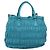 Bolsa PRADA Matelassé Nylon 2way Turquoise Blue Silver Auth 202888V Prata Turquesa - vista 2