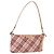 Borsa a tracolla BURBERRY Nova Check Canvas 2way Rosso Argento Auth ti4023