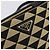 Bolsa de Mão PRADA Triangle Canvas Leather 2way Beige Black 1BC176 Auth ka6170M Preto Bege - vista 25