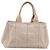 PRADA Canapa MM Hand Bag Canvas Gray Gold Auth 203427 Brown Golden - view 13