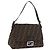 FENDI Zucca Canvas Mamma Baguette Schultertasche Braun Schwarz Auth 200470V