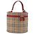 Bolsa de Mão Vanity Burberrys Nova Check Canvas Bege Gold Auth 200484A Dourado