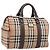 Borsa Boston Burberrys Nova Check Canvas Beige Gold Auth 200426V D'oro