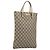 Borsa a mano GUCCI GG Supreme PVC Beige Silver 117551 Auth 201178 Argento