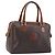 Céline Borsa Boston CELINE Macadam Canvas PVC Leather Brown Gold Auth 200674 Marrone D'oro