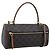 Céline CELINE Macadam Canvas Triomphe Cylinder Bag PVC 2way Brown Gold Auth 203772SAM Castaño Dorado
