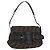 Borsa a tracolla FENDI Zucca Canvas con catena Nero Marrone Auth 201338V