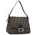 Borsa a Tracolla FENDI Zucca Canvas Mamma Baguette Nero Marrone Auth 200696V