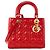 Autre Marque DIOR - Borsa a mano Lady Dior Medium in pelle cannage verniciata rossa Rosso