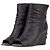 Bottines à talons compensés et bout ouvert avec logo Chanel by Karl Lagerfeld années 2010 Noir
