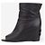 Bottines à talons compensés et bout ouvert avec logo Chanel by Karl Lagerfeld années 2010 Noir - vue 3