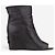 Bottines à talons compensés et bout ouvert avec logo Chanel by Karl Lagerfeld années 2010 Noir - vue 4