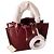 Sandro Bordeaux Leather Tote Bag with Drawstring Dark red