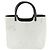 Borsa Tote in pelle di vitello Prada con logo triangolare Bianco