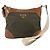 Bolsa de ombro em couro e nylon Tessuto com logo triangular Prada Caqui