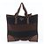 Prada Triangle Logo Leder Tweed Tote Bag Braun Schwarz